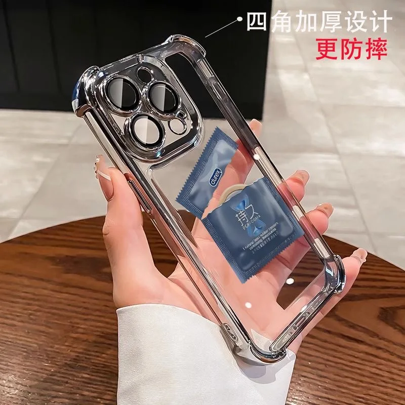 Funny Durexs Phone Case For iPhone 16 15 14 13 12 11 Pro Max X XR XSMax 7 8 Plus Shockproof Clear Armor Cover