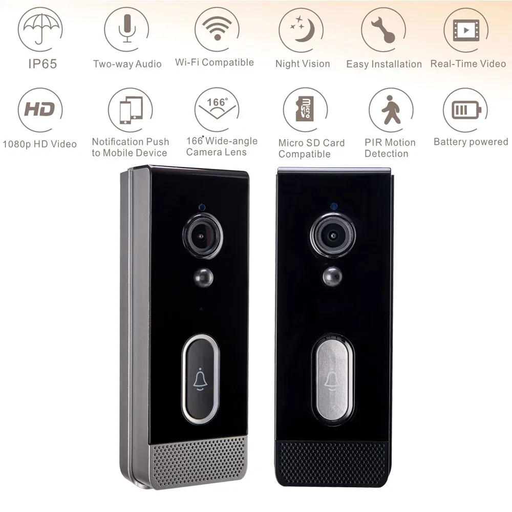 Видеодомофон DB205 Tuya Водонепроницаемый дверной звонок с функцией ночного видения