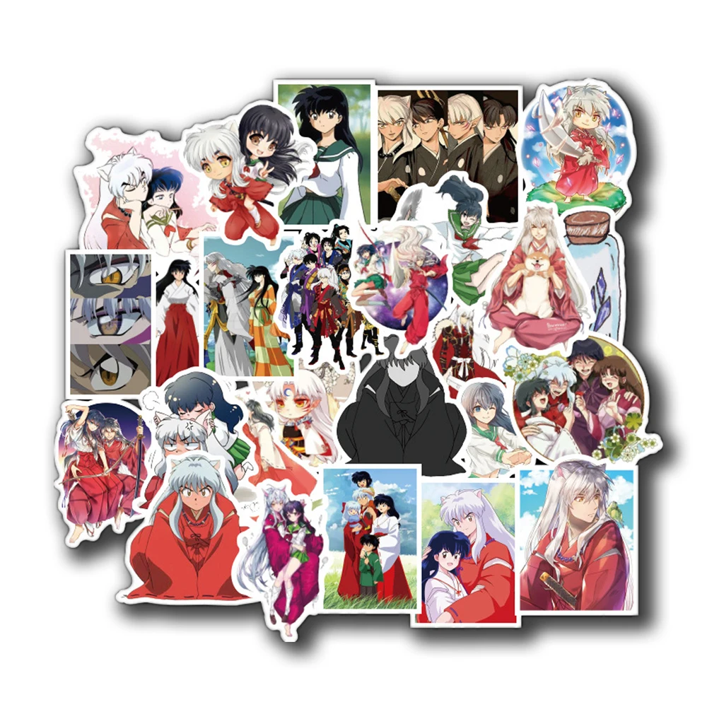 

50 шт. Японские Аниме наклейки Inuyasha с героями мультфильмов, водонепроницаемая наклейка для ноутбука, мотоцикла, багажа, сноуборда, холодильн...