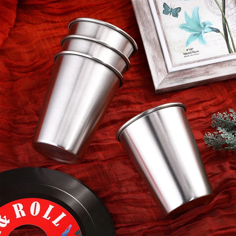 16 упаковок прочные стаканы из нержавеющей стали легкие небьющиеся для кемпинга