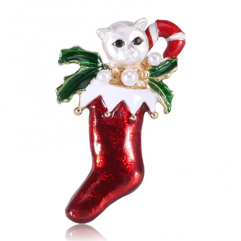 

Christmas Cat Brooch Enamel Christmas Hat Brooch Cute Beautiful Animal Pin Penguin Brooch Winter Jewelry Pins Gift