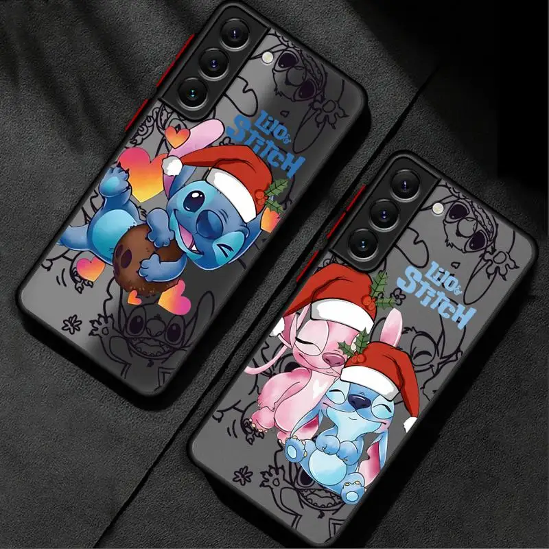 Merry Christmas Angel Stitch phone case for Samsung Galaxy S22 S24 ultra fe S10 20 S21 S23plus 10 Los casos matte frosted fundas