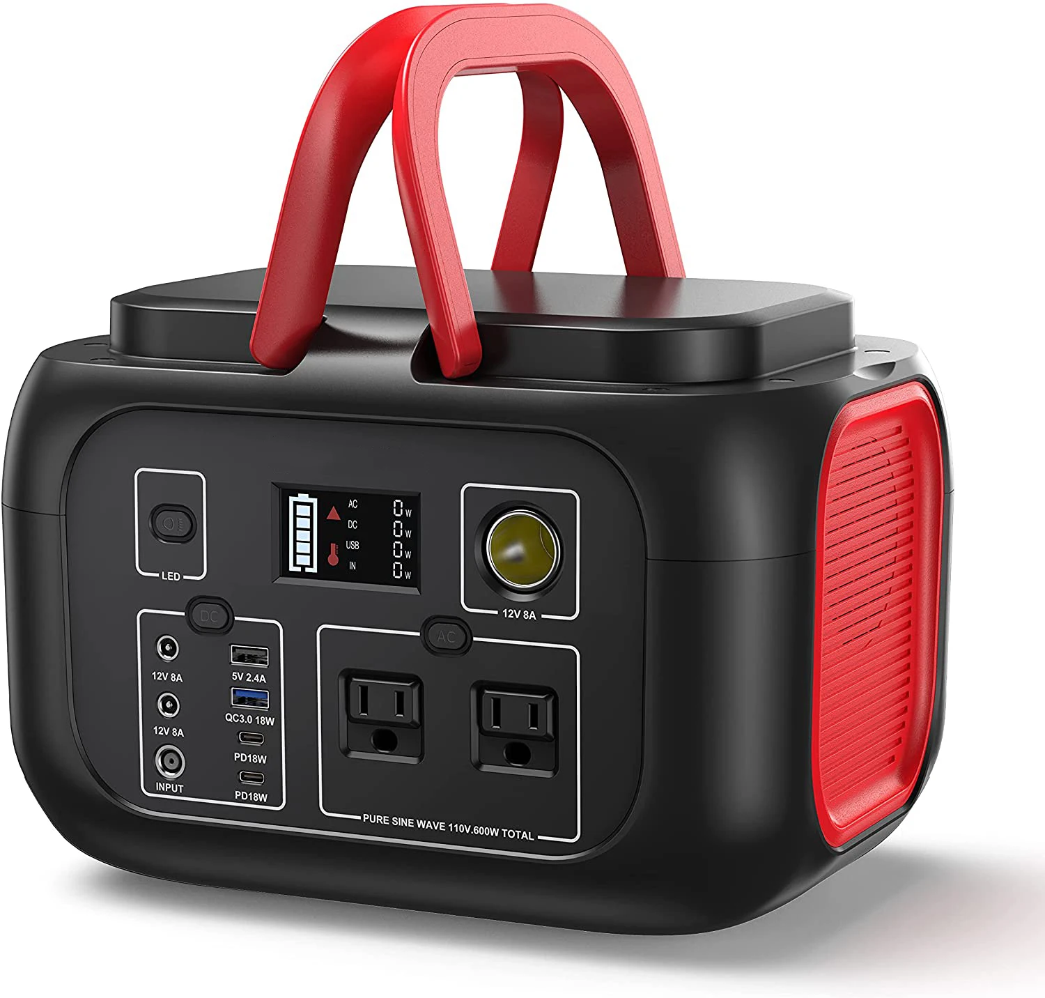 

Powkey Universal Sockets Portable Power Supply Stations Power Energy Storage Solar Powered Outdoor Generator 500W 600W 1000W
