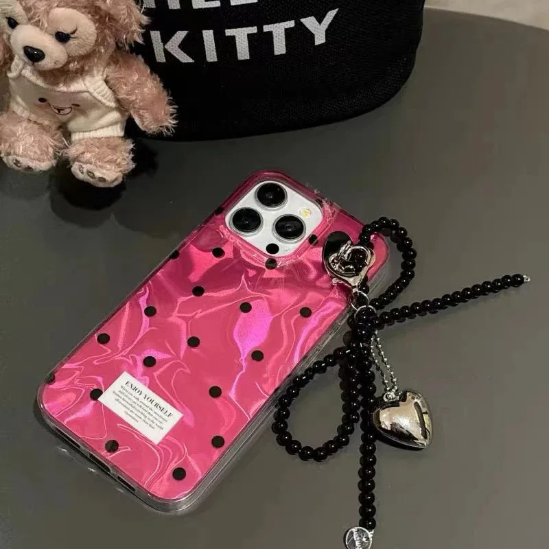 Фото Чехол-цепочка с подвеской в форме сердца для Motorola Moto EDGE 50 Fusion 60 Pro 50 Ultra 60S G86 G56 G84 G54 G75 G60 G35 G45 G34 G15 G05 №1