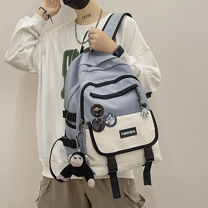 

Men Mochila Black Laptop Backpack Girls Canvas Bagpack High Capacity Teenage Student SchoolbagWomen Travel Bag