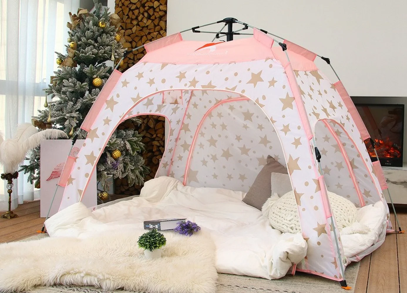 Indoor Tent Fully Automatic Winter Warm Windproof Ultralight Birthday Holiday Gifts for Boys and Girls Kids Play | Спорт и