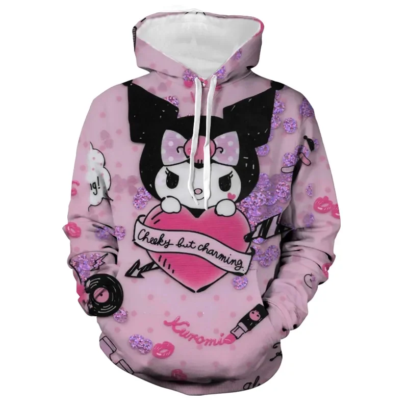 

Sanrio Autumn Women's Hoodie Kuromi Hello Kitty Print Top Sexy Hawaiian Women's Hoodie Harajuku Fashion Leisure Holiday Hoodie