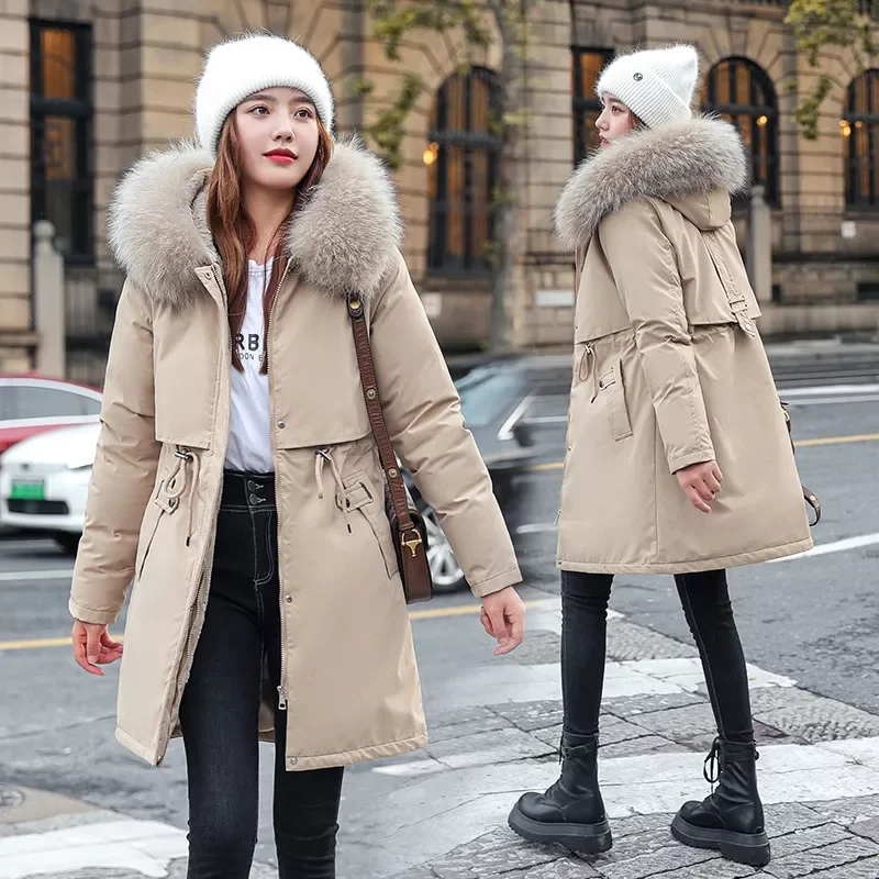 

Jacket winter new down padded jacket women's middle and long Korean waist size plus down padded jacket 2016