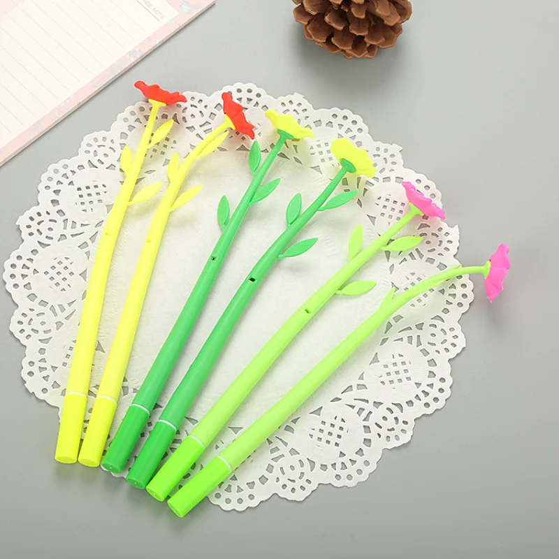 

30Pcs/lot Creative Camellia Shaped Gel Pen Cute Cartoon Flower Neutral Pen Stationery Office Supplies Signature Pen