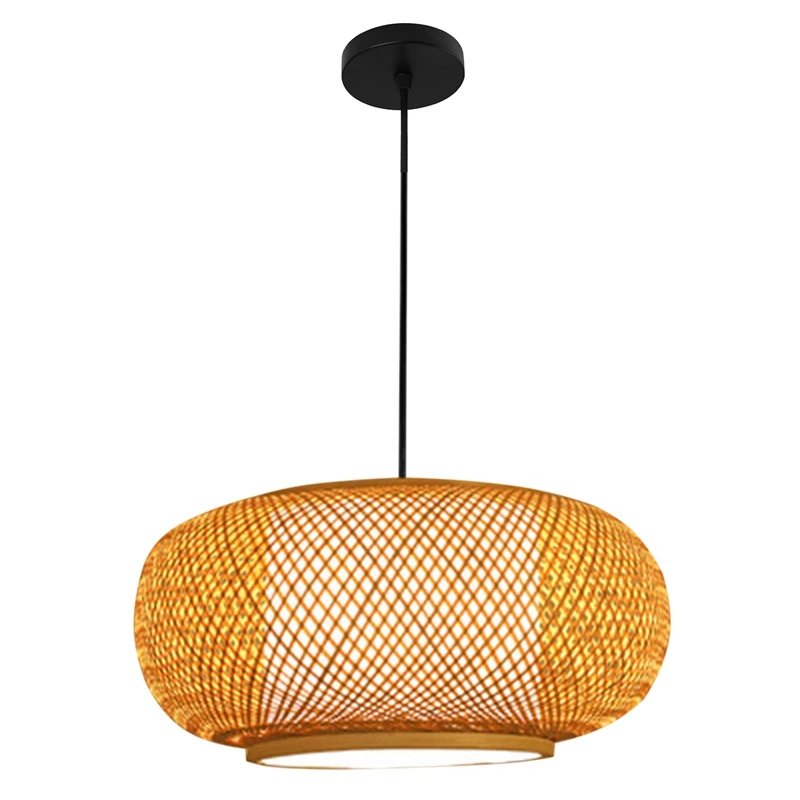 

GTBL Chinese Bamboo Retro Hanging Light Fixtures Wicker Pendant Light Living Room Hotel Restaurant Aisle Hanging Lamp Decor