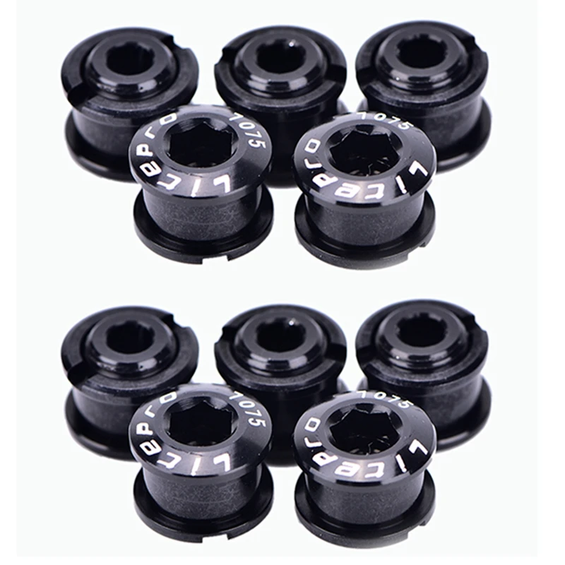 

2X Litepro Bicycle Chainwheel Screws Alloy CNC Double Chainring Bolt For Road MTB Bike Crankset Bicycle Parts Black