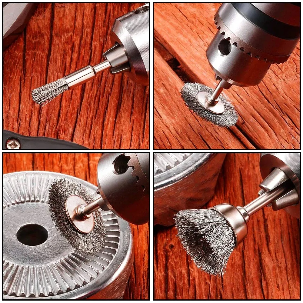 

Rotary Tools Wire Brush Set Stainless Steel Wire Workshop Equipment 45PCS Brushes