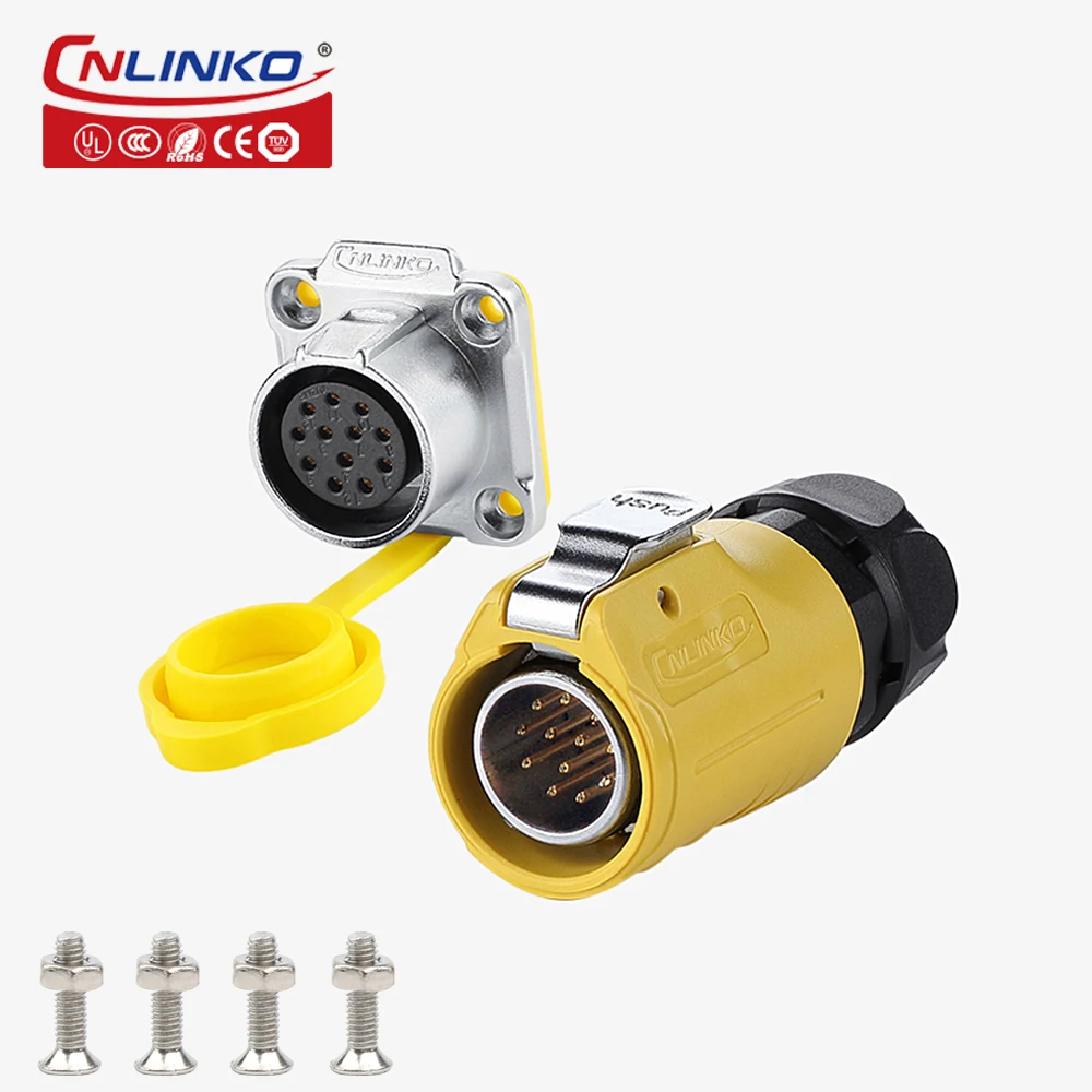 

Cnlinko M20 Waterproof IP67 Cable Connector 2 3 4 5 7 9 12 Pin Male Plug & Female Socket Panel Mount Electrical Wire Connectors