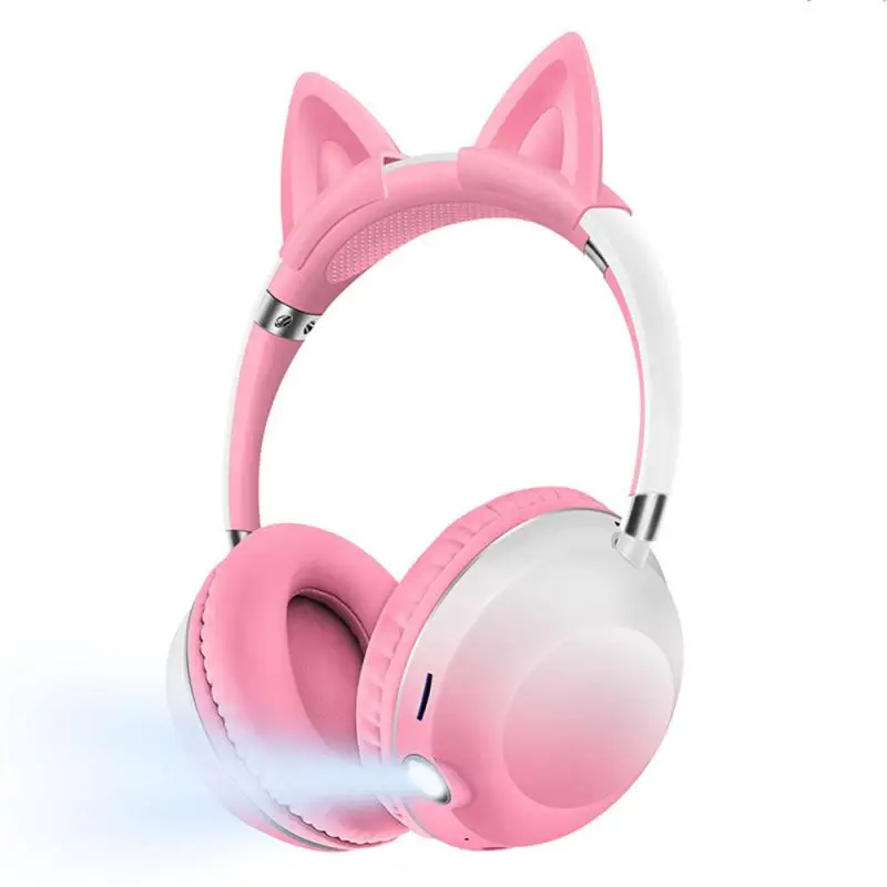 

AKZ-K62 Detachable Cute Cat Gradient Color Bluetooth Kid Headphone V5.3 Bluetooth Compatible Earphone With Children Gifts