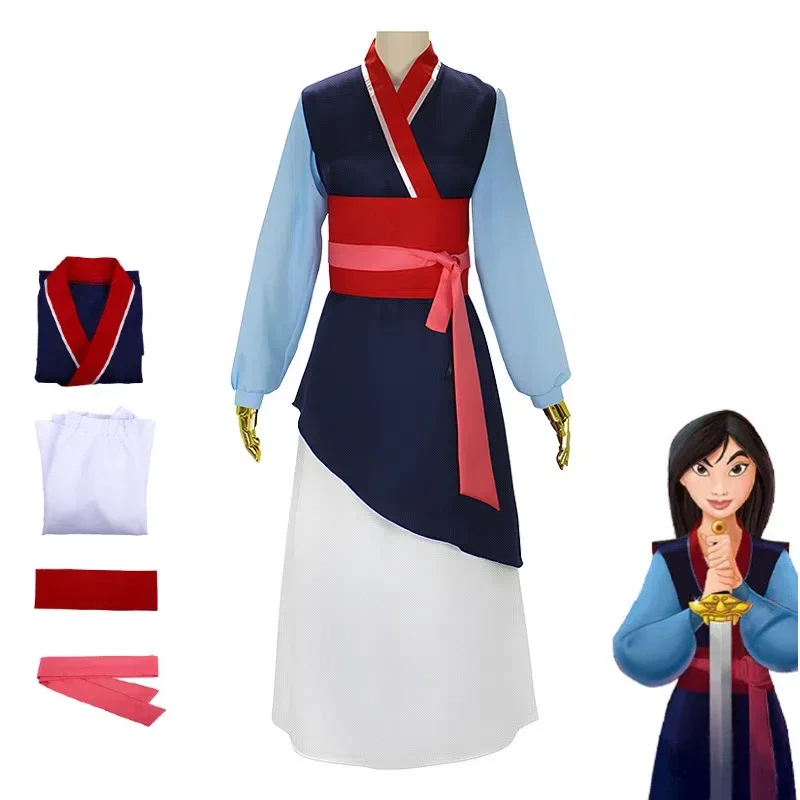 Hua Mulan Hanfu анимация живая версия косплей костюм для детей и взрослых женщин