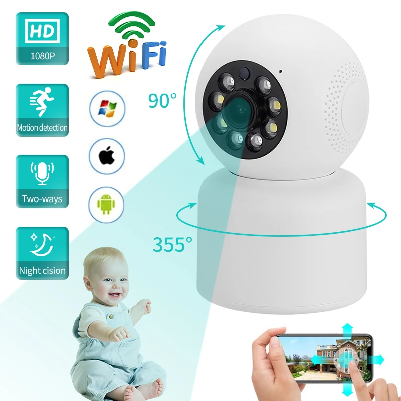 Baby Surveillance Camera Wifi IP Indoor Video Camera Security Full Color Night Vision Automatic Human Tracking Cam Baby Monitor