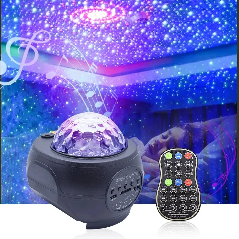 

New RGB Romantic Laser Light Star Projection Light Atmosphere Light Bluetooth Music USB star flame water pattern Led Night Light