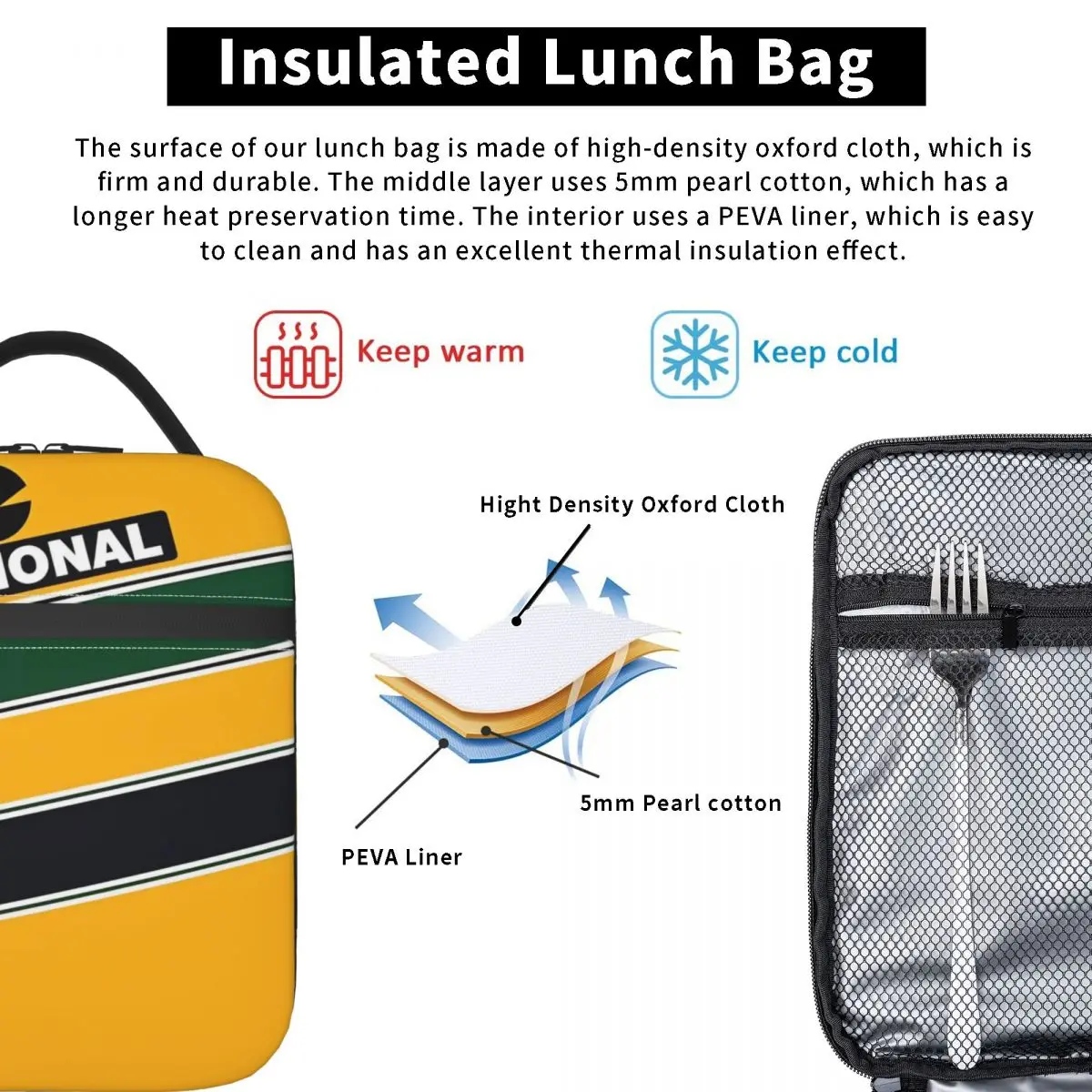 Термоизолированная сумка Senna для ланча пикника портативный контейнер еды мужчин