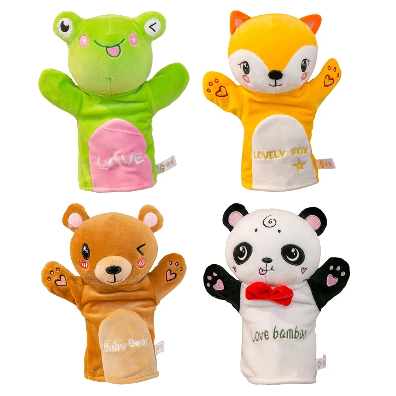 

Fashion Parent-Children Animal Hand Puppet Plush Finger Puppet Educational Toy Interaction Toy for Storytelling G2AE