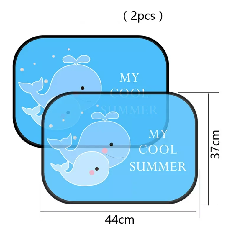 

2pcs Car Side Window Sunshade Cartoon Patterned Auto Sun Shades Protector Foldable Car Cover for Baby Child Kids Car Styling