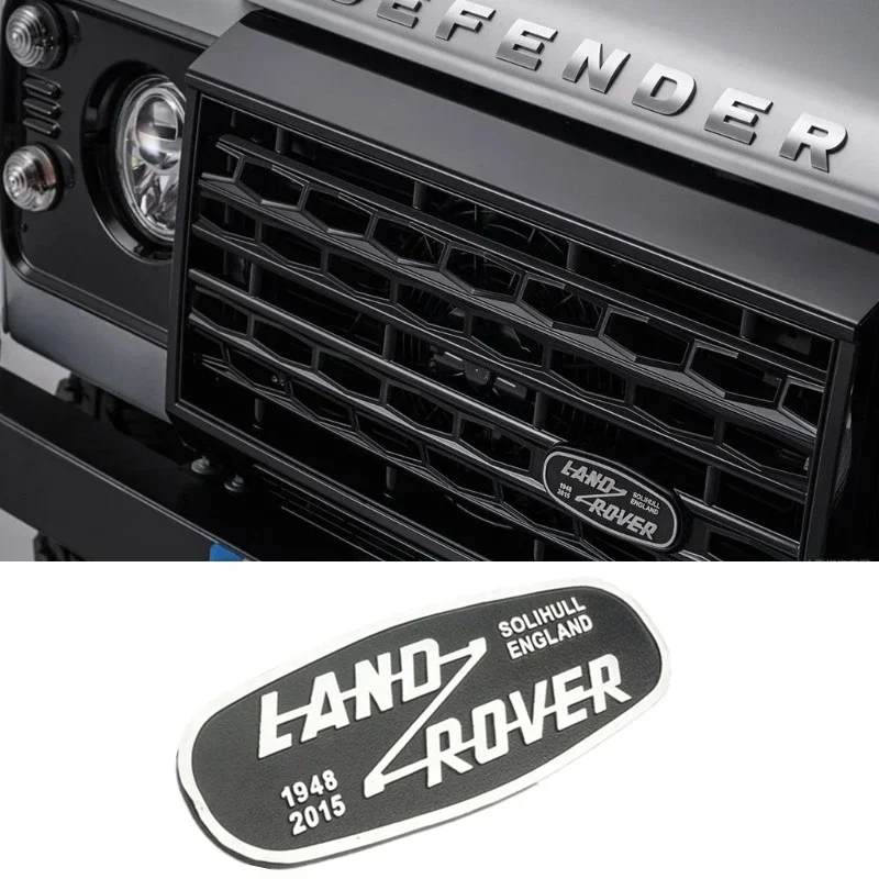

14,5*5,5 см алюминиевая эмблема передней решетки автомобиля для Land Rover SOLIHULL ENGLAND логотип Defender 2015, украшение на задний багажник