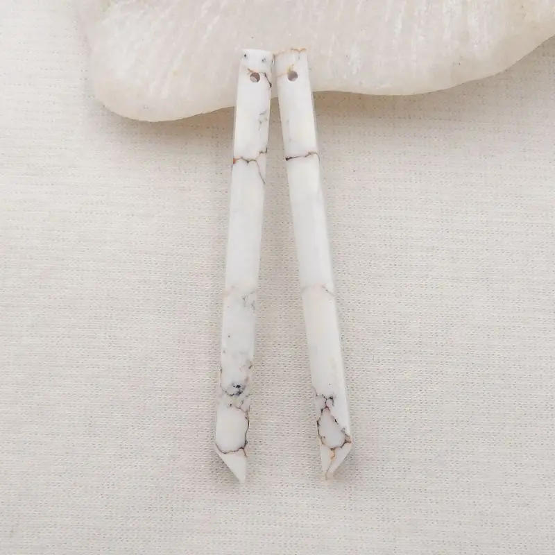 

Natural Stone Howlite Earring Bead 56x4x4mm 5g Semiprecious Fashion Jewelry Accessories