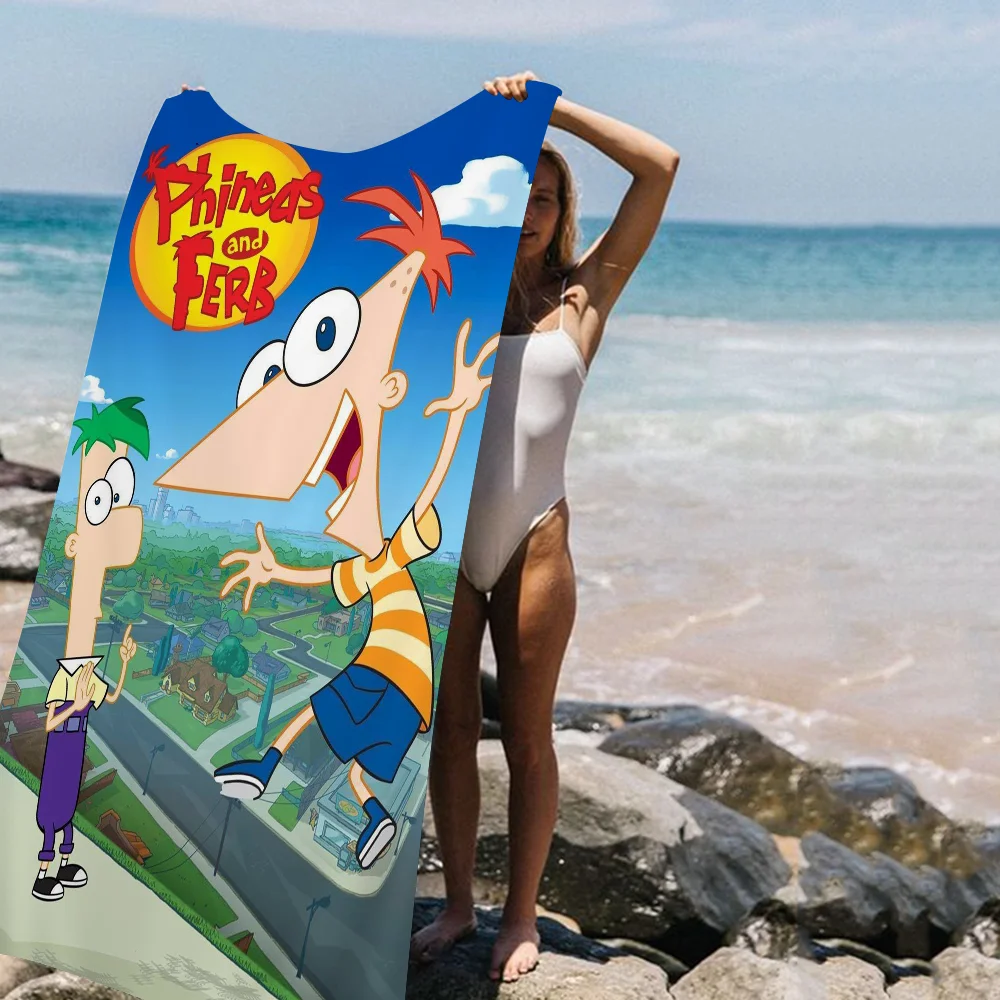 П-фины с героями мультфильмов F-ferbs пляжные полотенца полотенце для душа сауна