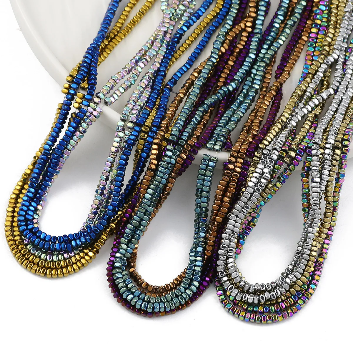 Круглые Квадратные бусины из гематита 1 нить 3 х2 мм