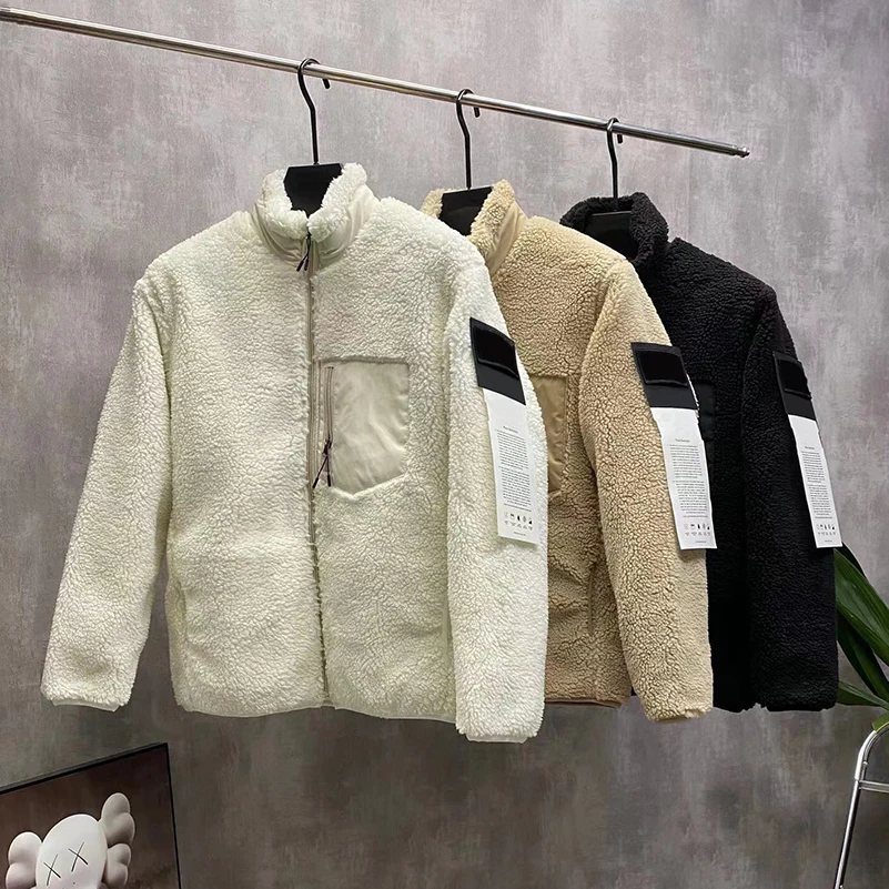 Men Fleece Jacket Vintage Loose Zipper Warm Long Sleeve Coat Autumn Winter Thick Stand Collar Windproof Jaqueta Masculina MA661