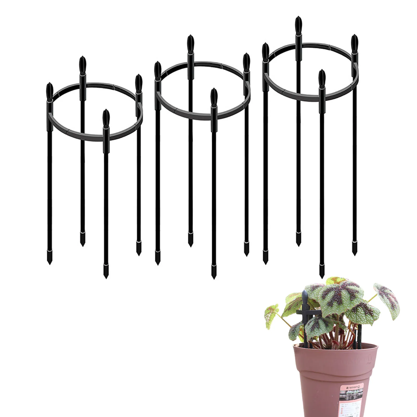 

Metal Garden DIY Plant Support Frame Stake Ring Peony Herbaceous Plant Flower Stand Artificial Climbing Trellis Garden Decor