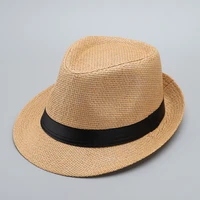 womens mens straw hat small top hat sunshade sun hat panama straw hat beach casual jazz hat cowboy travel dad gentleman hats