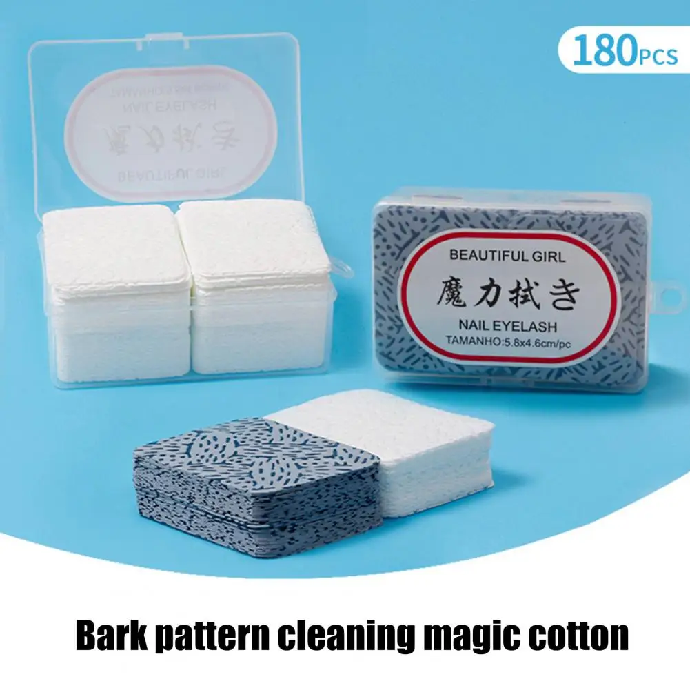 

180Pcs/Box Versatile Cleaning Cotton Bark Pattern Ultra Thin Glue Cleaning Pad Drop Glue Bottle Cleaning Cotton Pad