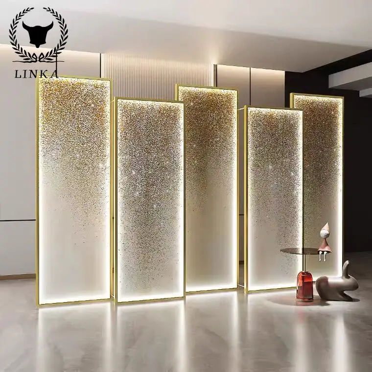 

SUS 201 304 Stainless steel screen Can emit light art partition Movable room partition living room dividers screens