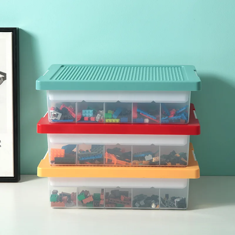 

2 Layers Kids Building Blocks Storage Box Toys Eco-friendly Plastic Desk Organizadores for Lego Building Blocks Toy Organizer