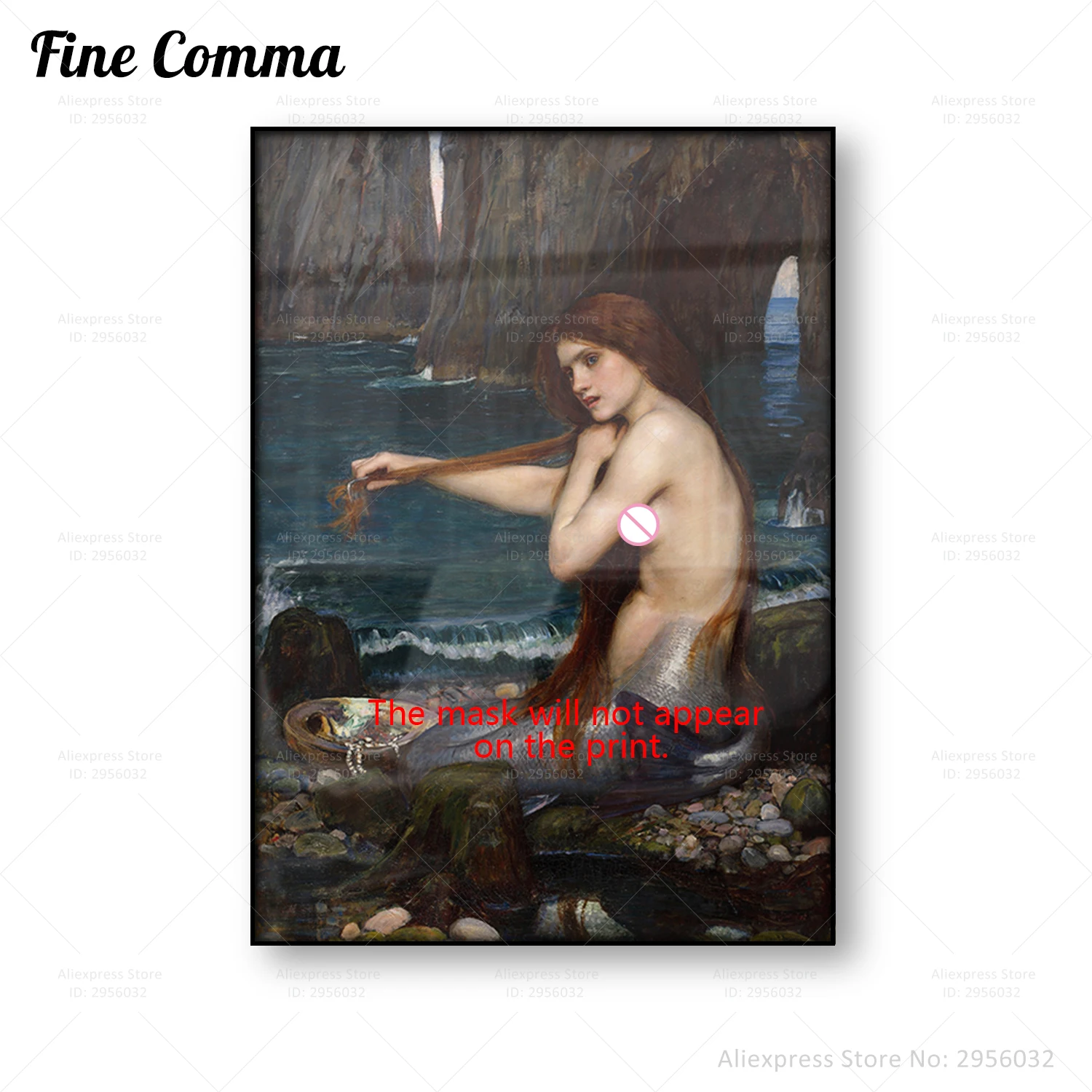 

Постер A Mermaid John William Waterhouse, винтажная картина, Репродукция, печать на холсте, Настенная картина, украшение для дома, подарок