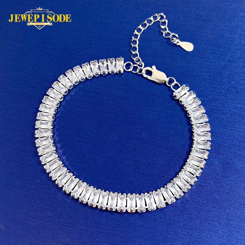 Bracelet Jewepisode Luxury Solid Silver 925 Simulated Moissanite Diamonds для женщин и мужчин на коктейльные вечеринки Ювелирные изделия оптом.