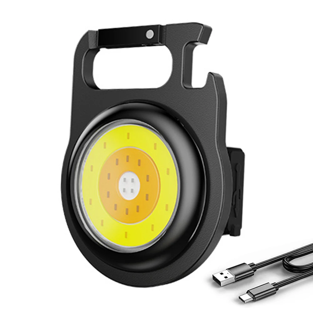 

COB LED Flashlight Keychain Survival Bottle Opener 500lm Pocket Clip Work Lamp Outdoor Safety Survival Supplies