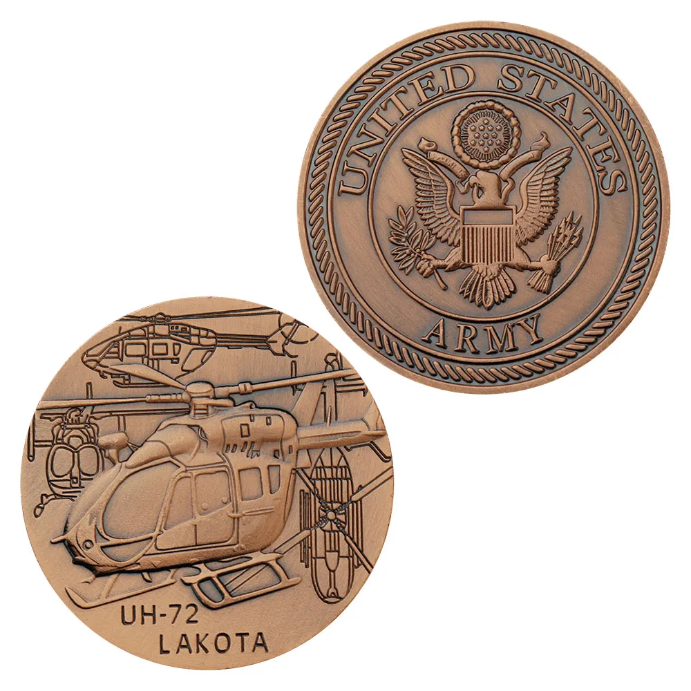 

UH-72 LAKOTA Souvenir Copper Coin Plated Challenge Coin Honor Coin Military Fans Collectible Gift 1PCS Commemorative Coin