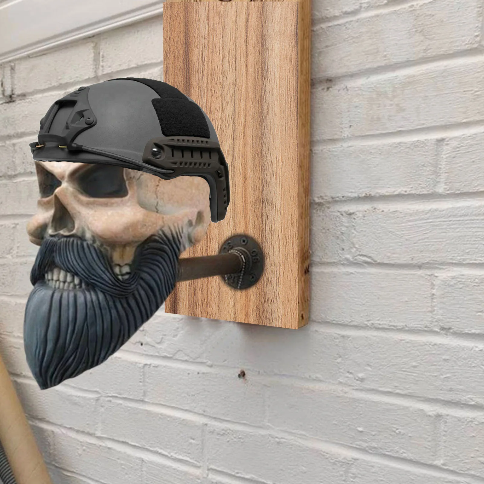 Держатель для мотоциклетного шлема с черепом и бородой стойка настенное