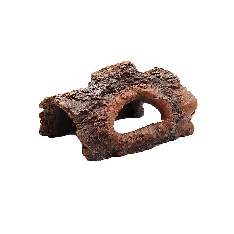 

Aquarium Tank Accessary Ornament Hollow Resin Decoration Funny Wood Artistic Creative House Simulation Bark Hiding Hole