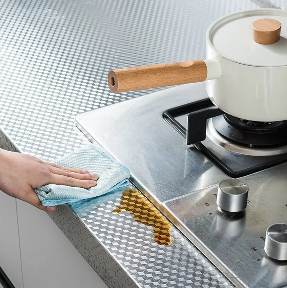 Маслостойкая наклейка из фольги для шкафа домашний декор кухонные аксессуары