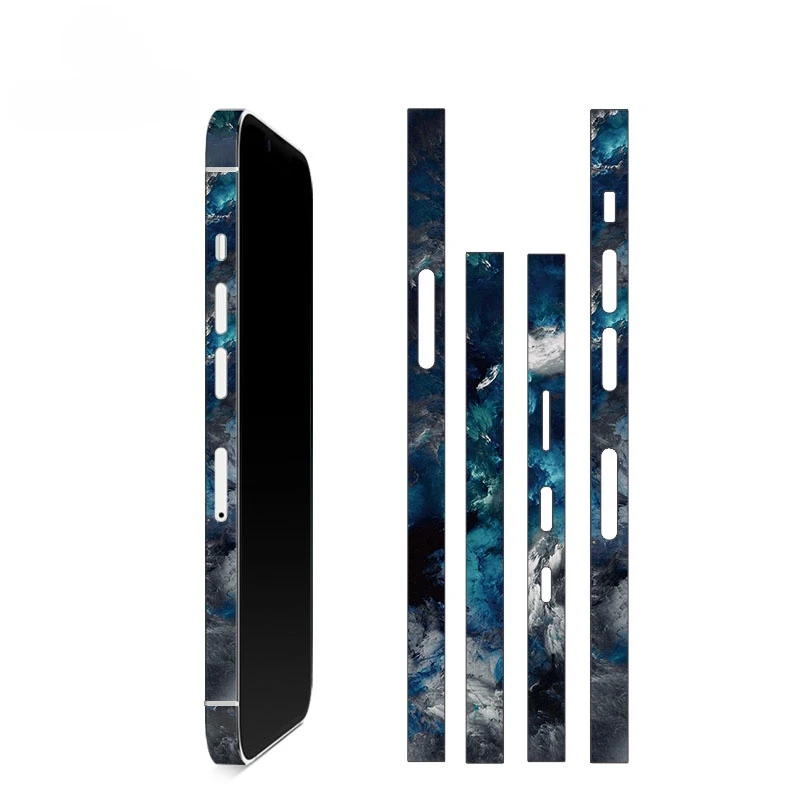 

Colorful Side Skin For iPhone 14 13 12 Pro Max Decal Skin Frame Screen Protector 3M Nebula Border Film Protection Sticker