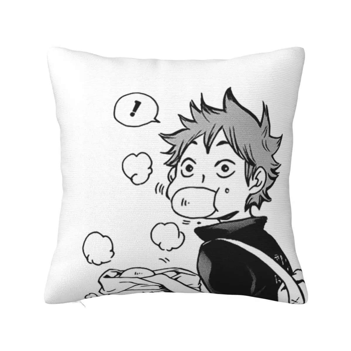 

Haikyuu Pillow Case HAIKYUU Hinata Eating Senpais Pork Buns Sofa Zipper Pillowcase Summer Soft Polyester Cover