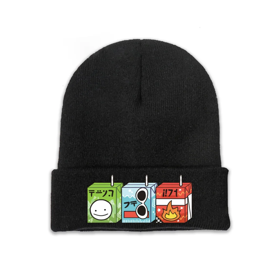 

Knit Hat Dream SMP Game Winter Warm Beanie Caps Dream Team Juice Boxes Men Women Fashion Casual Bonnet