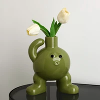 cute abstract figure vase ceramic flower arrangement container crafts porcelain special shaped human flower vase gift home decor