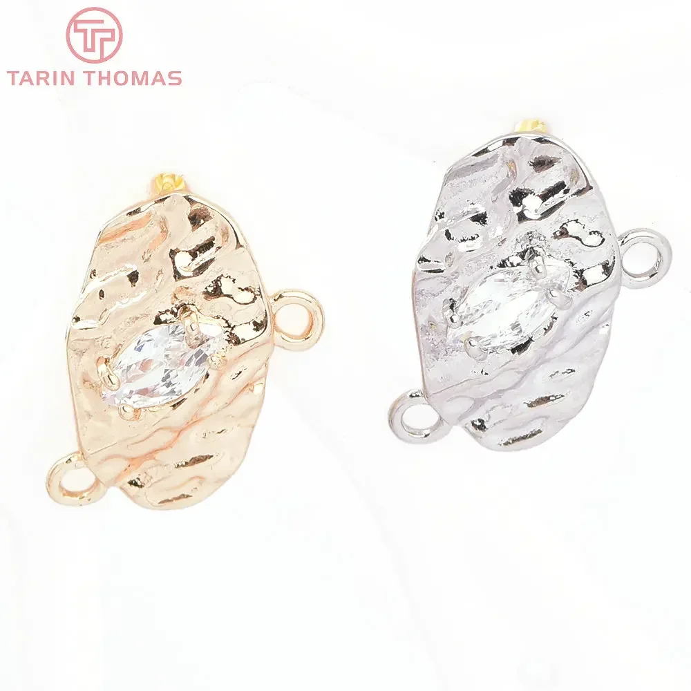 (8172) 4 шт. 11 5x19 мм 24-каратное золото латунь с цирконом овальные вогнутые выпуклые