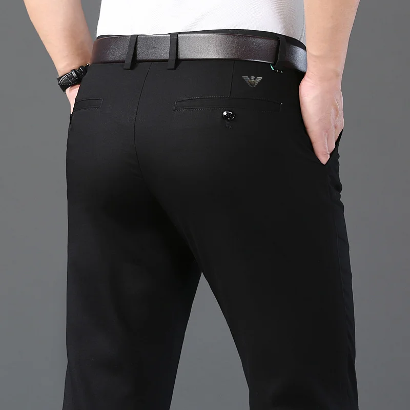 

and Autumn New Spring Men's Cotton Slightly Elastic Straight Casual Pants