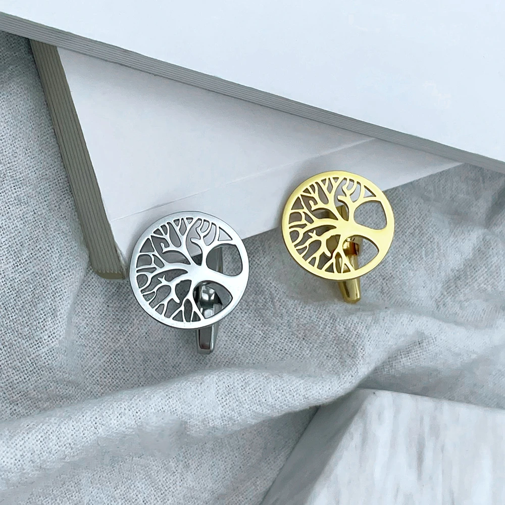 

Женские Ювелирные пуговицы из нержавеющей стали с изображением дерева жизни, персонализированные запонки для мужчин, роскошные свадебные ...