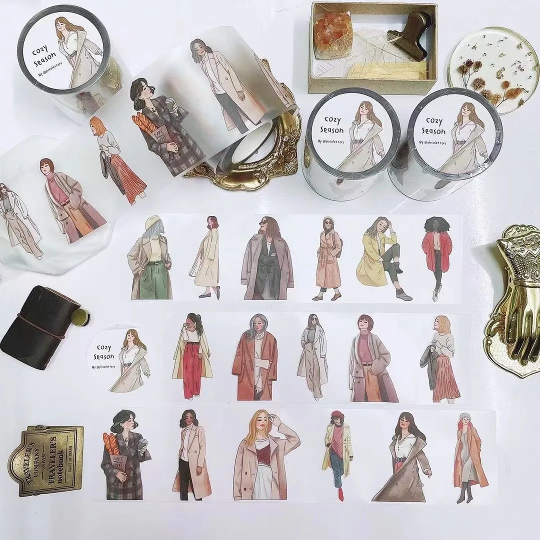 

Lovely Ploi Cozy Season Washi PET Tape for Planner Card Making DIY Scrapbooking Plan Decorative Sticker