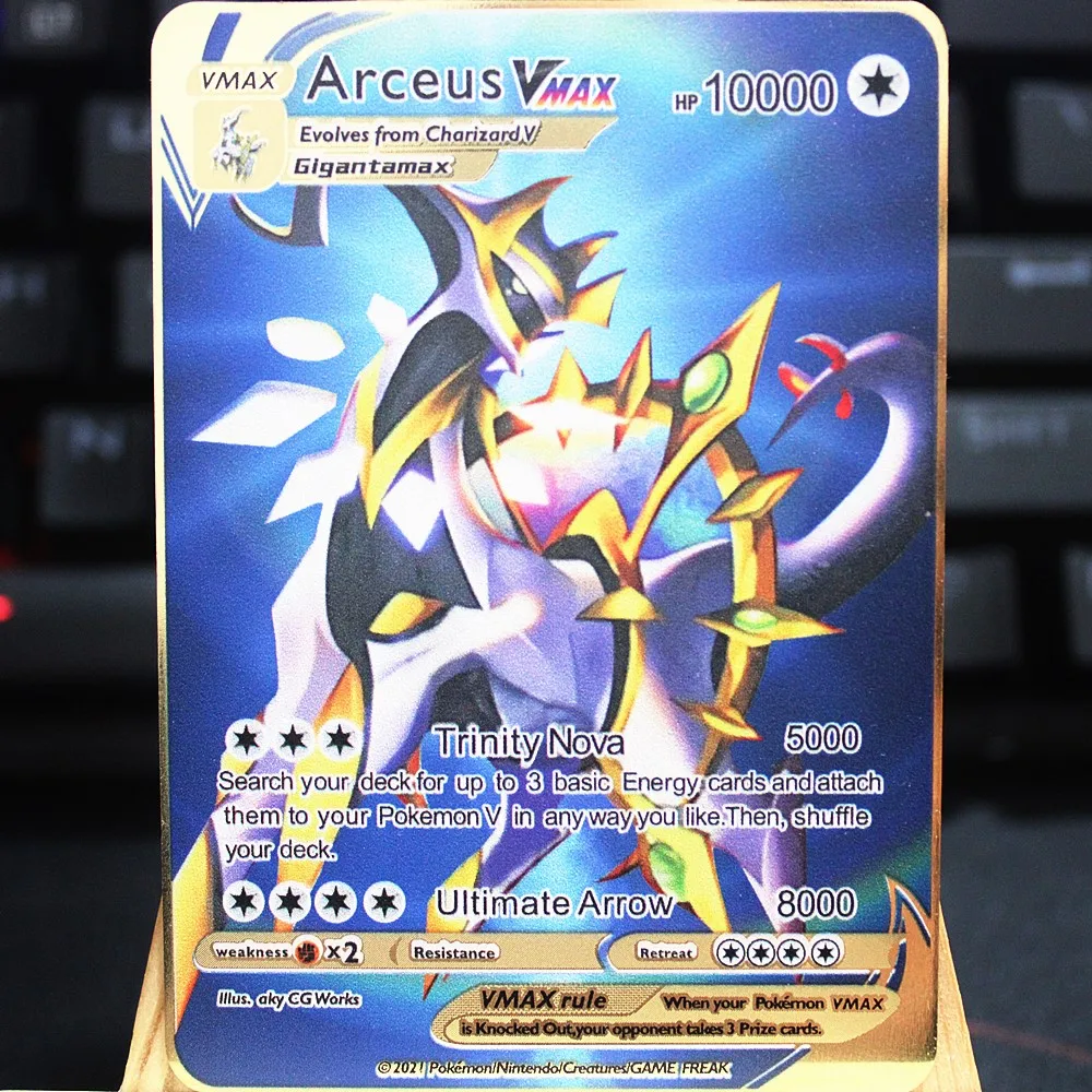 

New Pokemon Metal Card Pikachu Charizard Eevee Mewtwo Mew GX EX V VMAX Anime Game Card Kawaii Toy Best Gift for Children